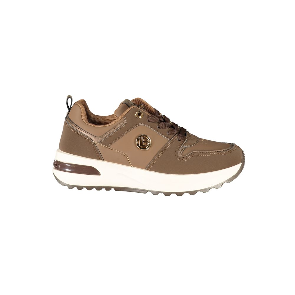 Brown Polyurethane Womens Sneaker