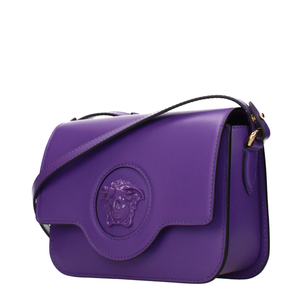 Purple Leather Crossbody Bag