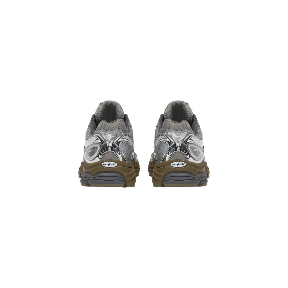 Silver Synthetic Athletic Sneakers