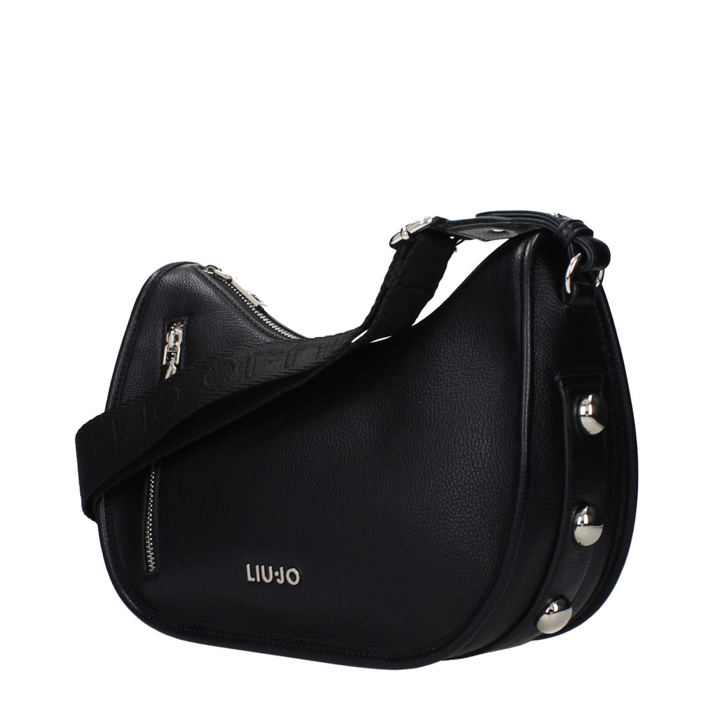Black Polyester Crossbody Bag
