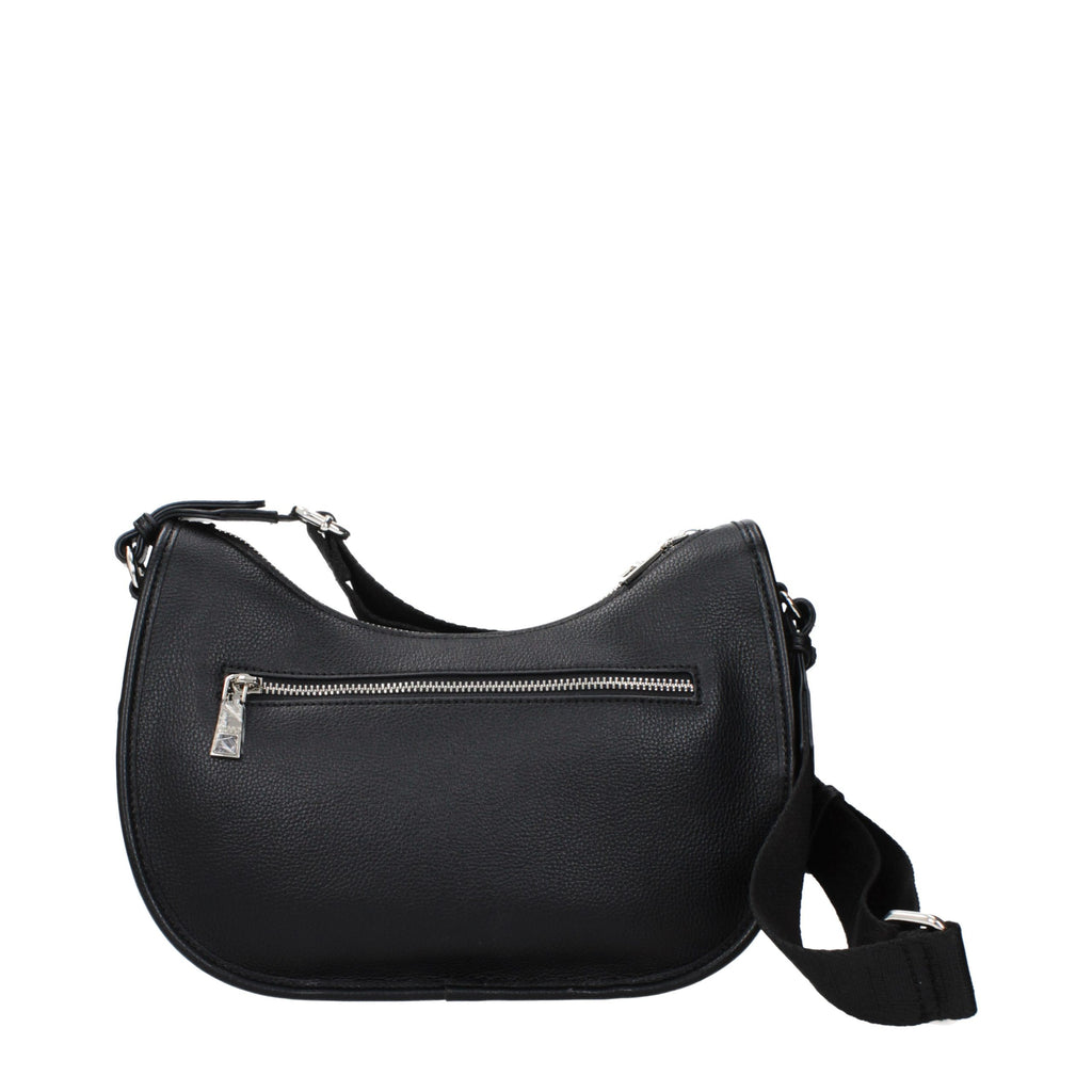 Black Polyester Crossbody Bag