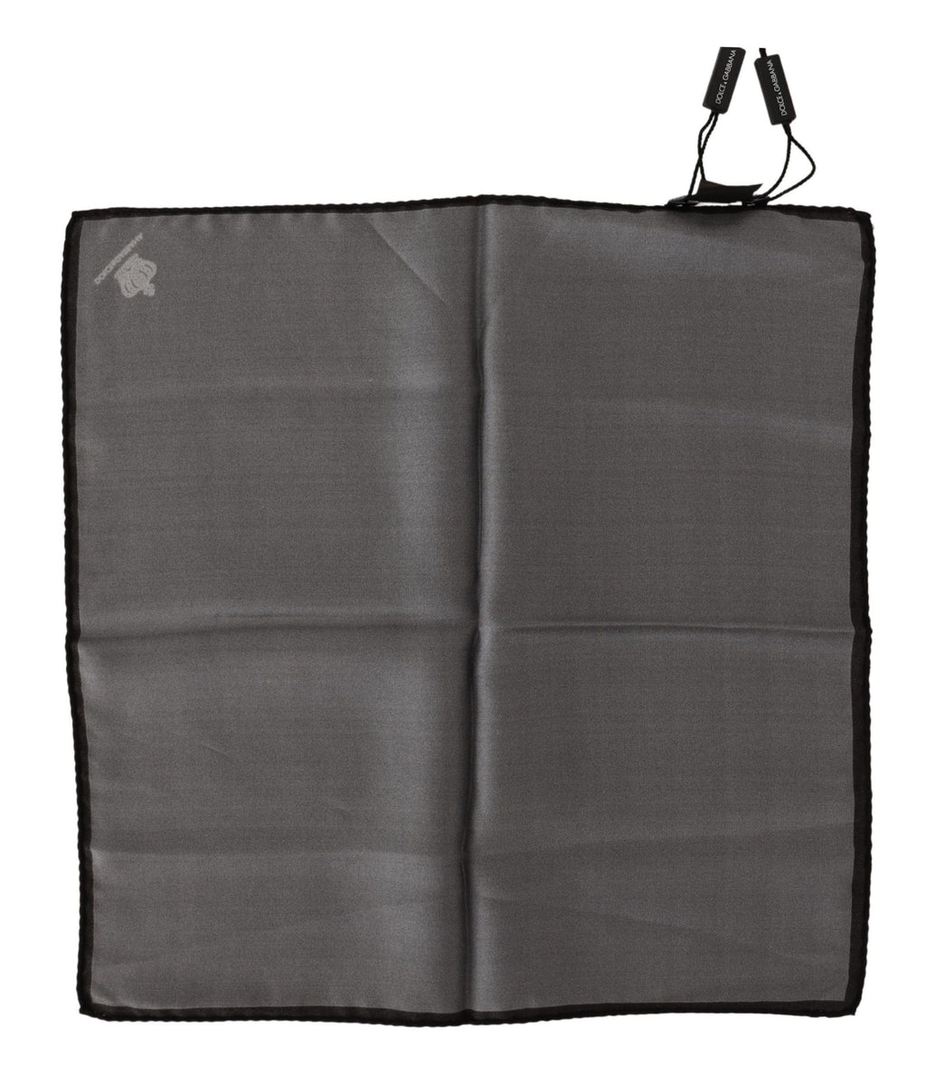 Serviette de poche carrée en soie 100% grise Serviette de poche carrée en soie 100% grise