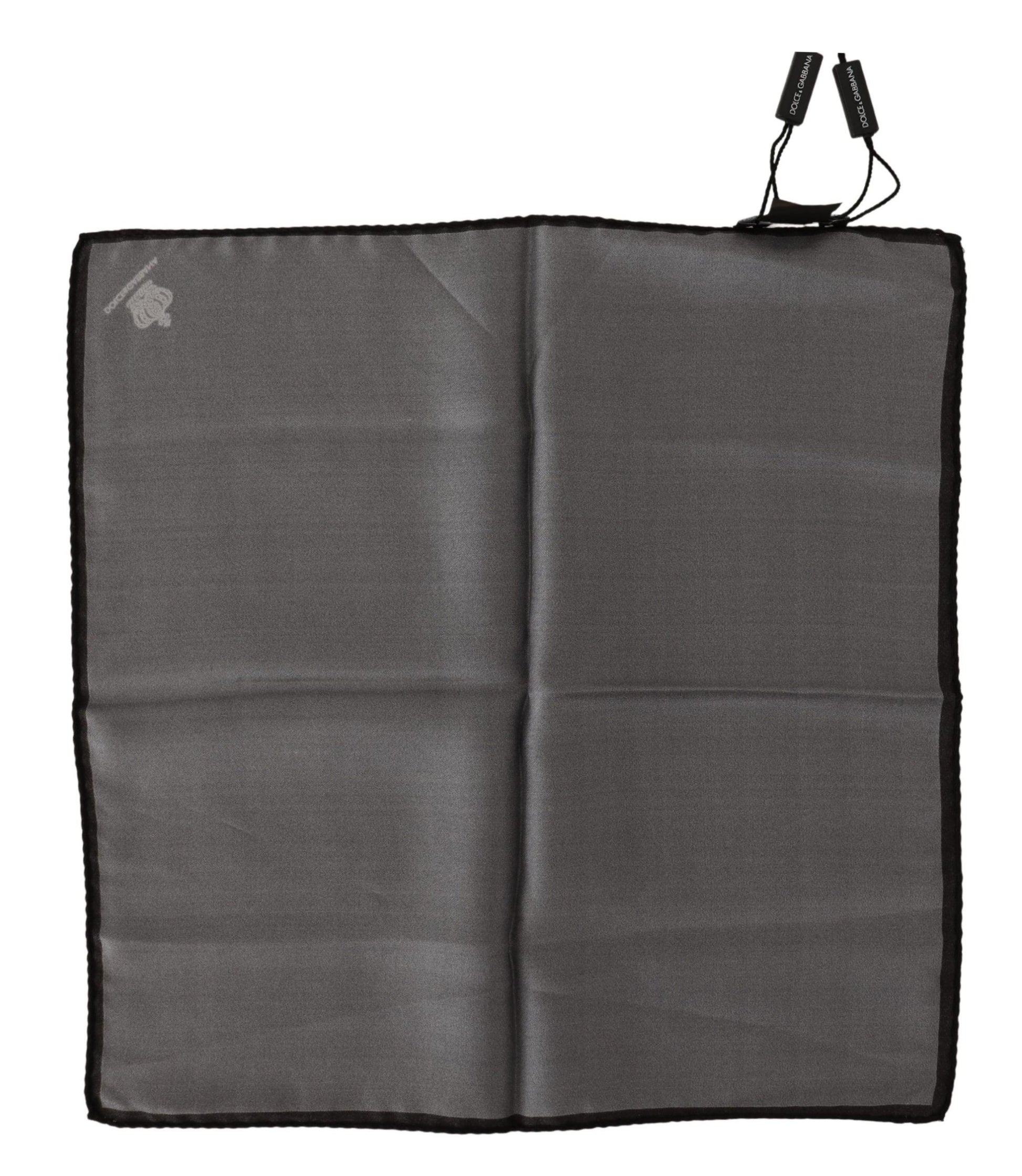 Serviette de poche carrée en soie 100% grise Serviette de poche carrée en soie 100% grise