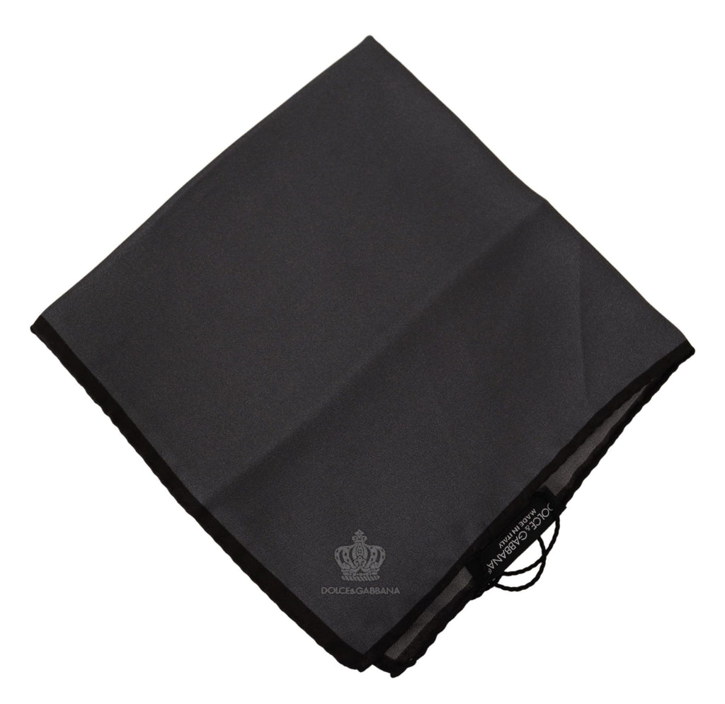 Serviette de poche carrée en soie 100% grise Serviette de poche carrée en soie 100% grise