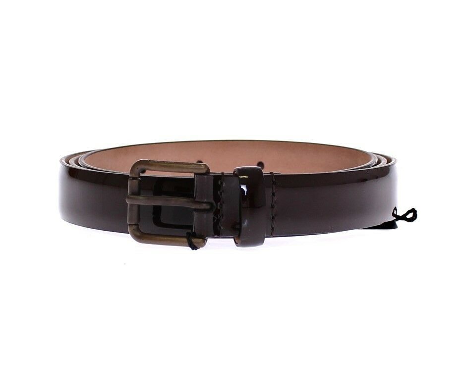 Ceinture en cuir marron avec logo Cintura