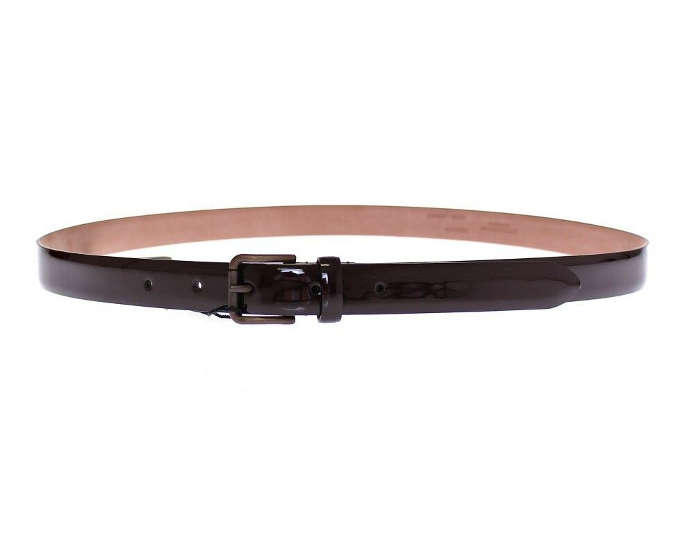 Ceinture en cuir marron avec logo Cintura