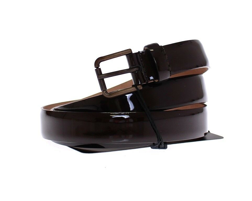 Ceinture en cuir marron avec logo Cintura