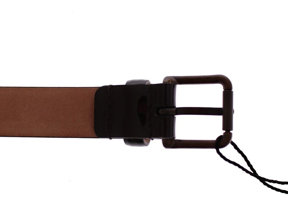 Ceinture en cuir marron avec logo Cintura
