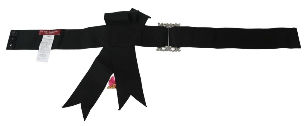 Broche fleur rose noire, strass, ceinture en coton