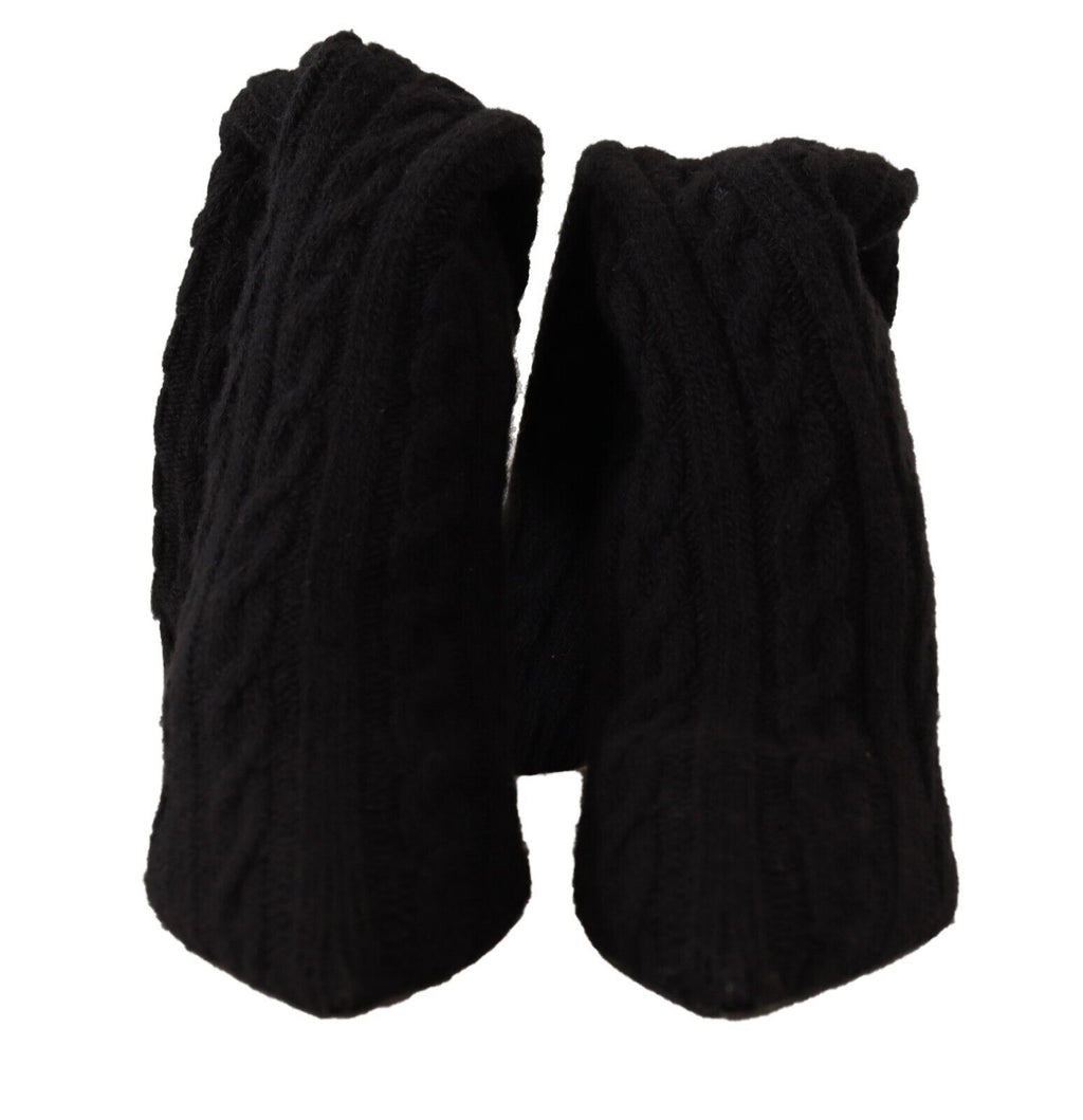Chaussettes noires extensibles, hautes jusqu'au genou, pour chaussures-bottes.