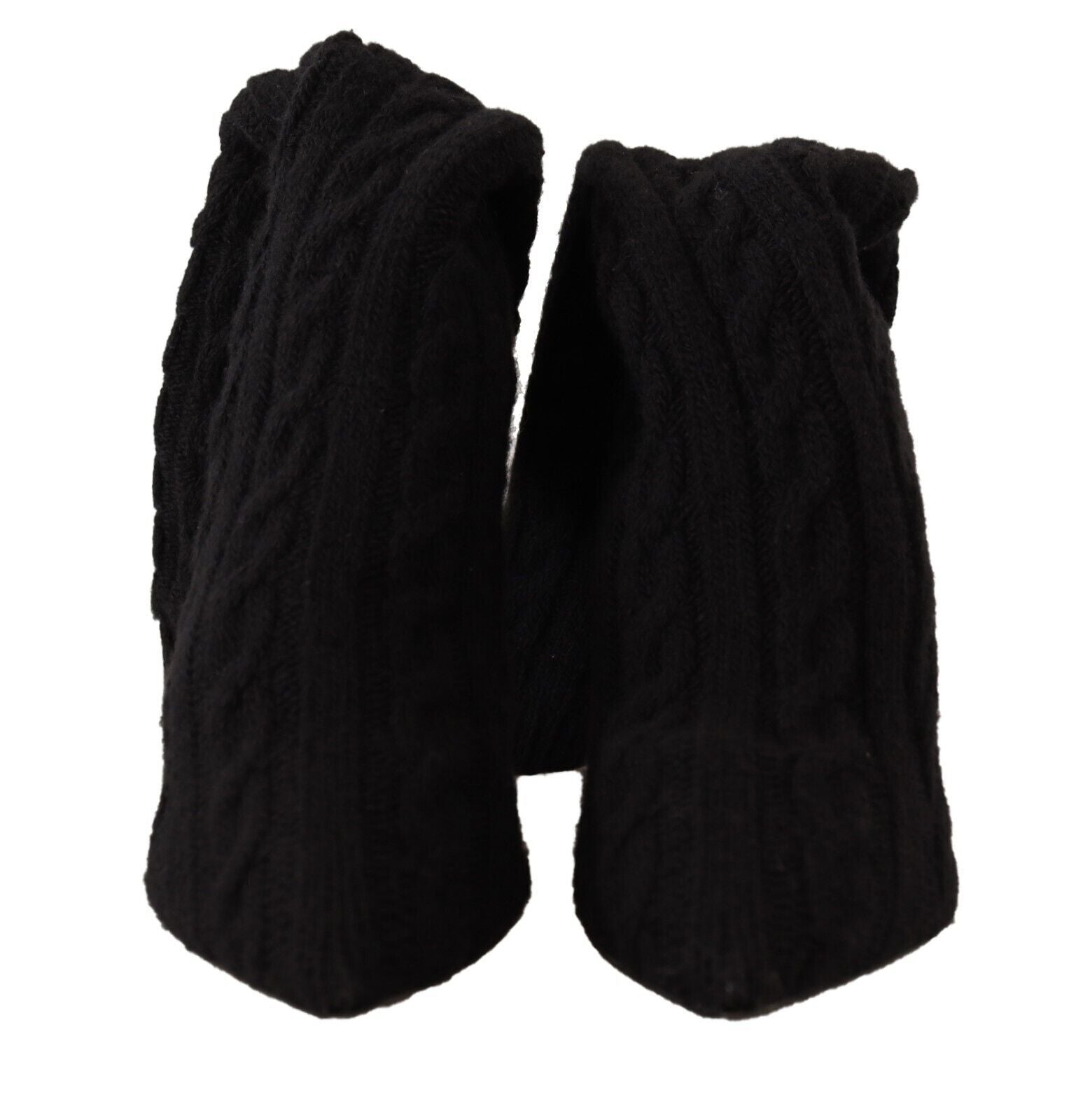 Chaussettes noires extensibles, hautes jusqu'au genou, pour chaussures-bottes.