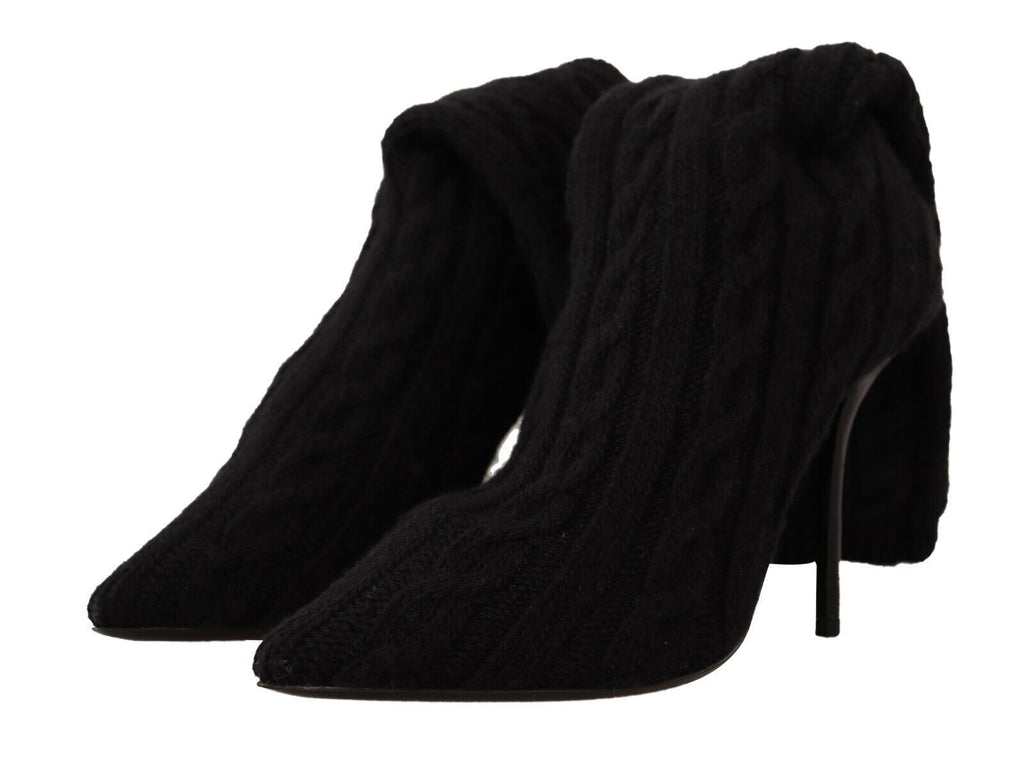 Chaussettes noires extensibles, hautes jusqu'au genou, pour chaussures-bottes.