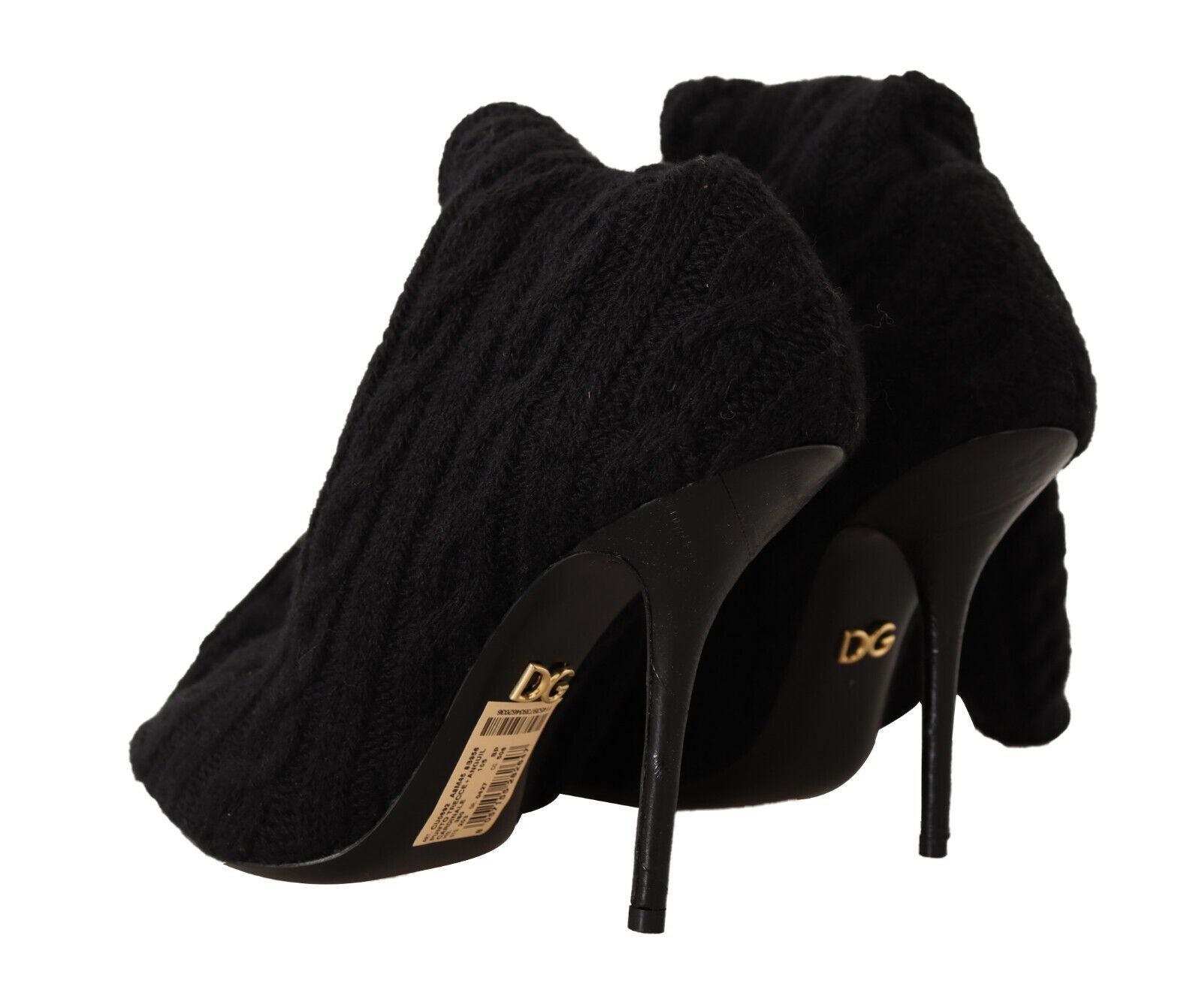 Chaussettes noires extensibles, hautes jusqu'au genou, pour chaussures-bottes.