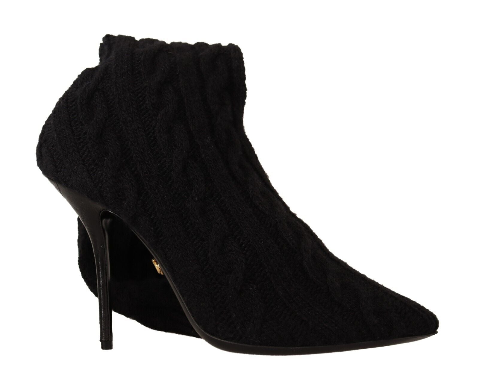 Chaussettes noires extensibles, hautes jusqu'au genou, pour chaussures-bottes.