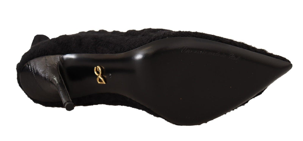 Chaussettes noires extensibles, hautes jusqu'au genou, pour chaussures-bottes.