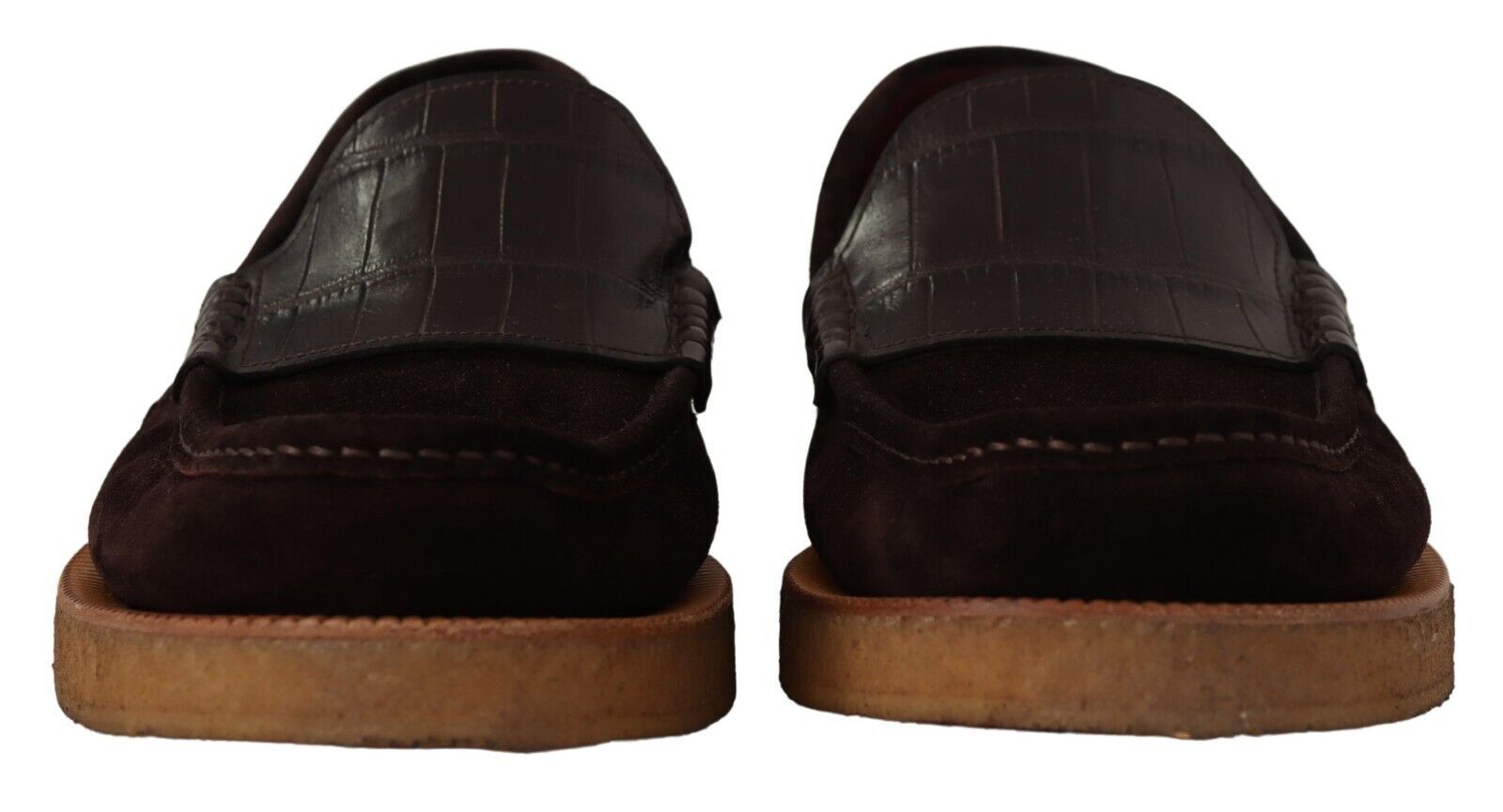 Mocassins plats en cuir suédé marron à enfiler