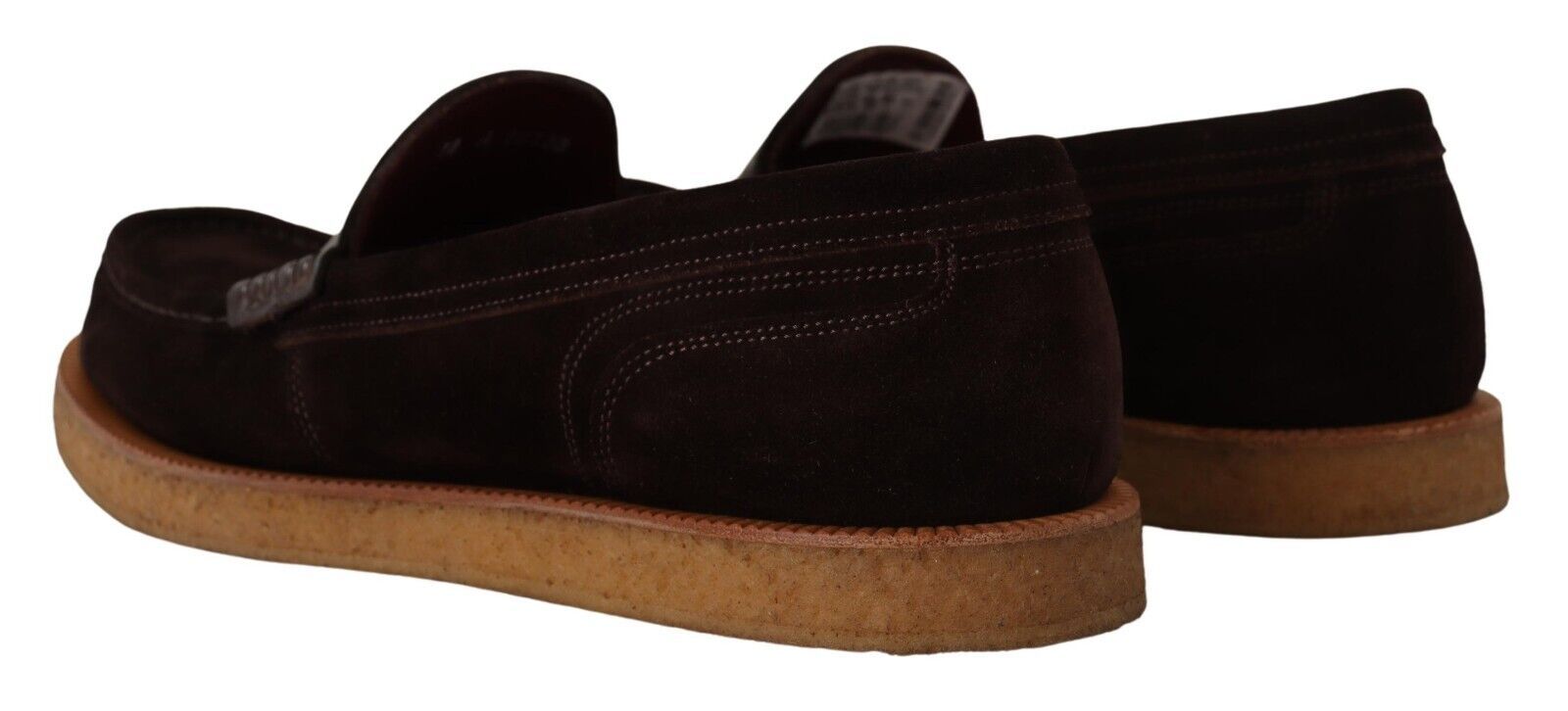 Mocassins plats en cuir suédé marron à enfiler