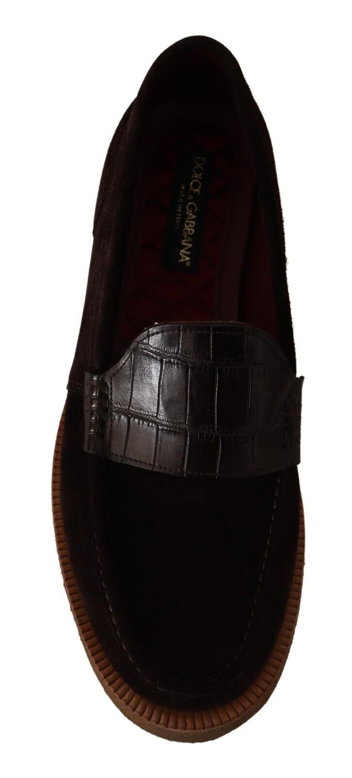 Mocassins plats en cuir suédé marron à enfiler