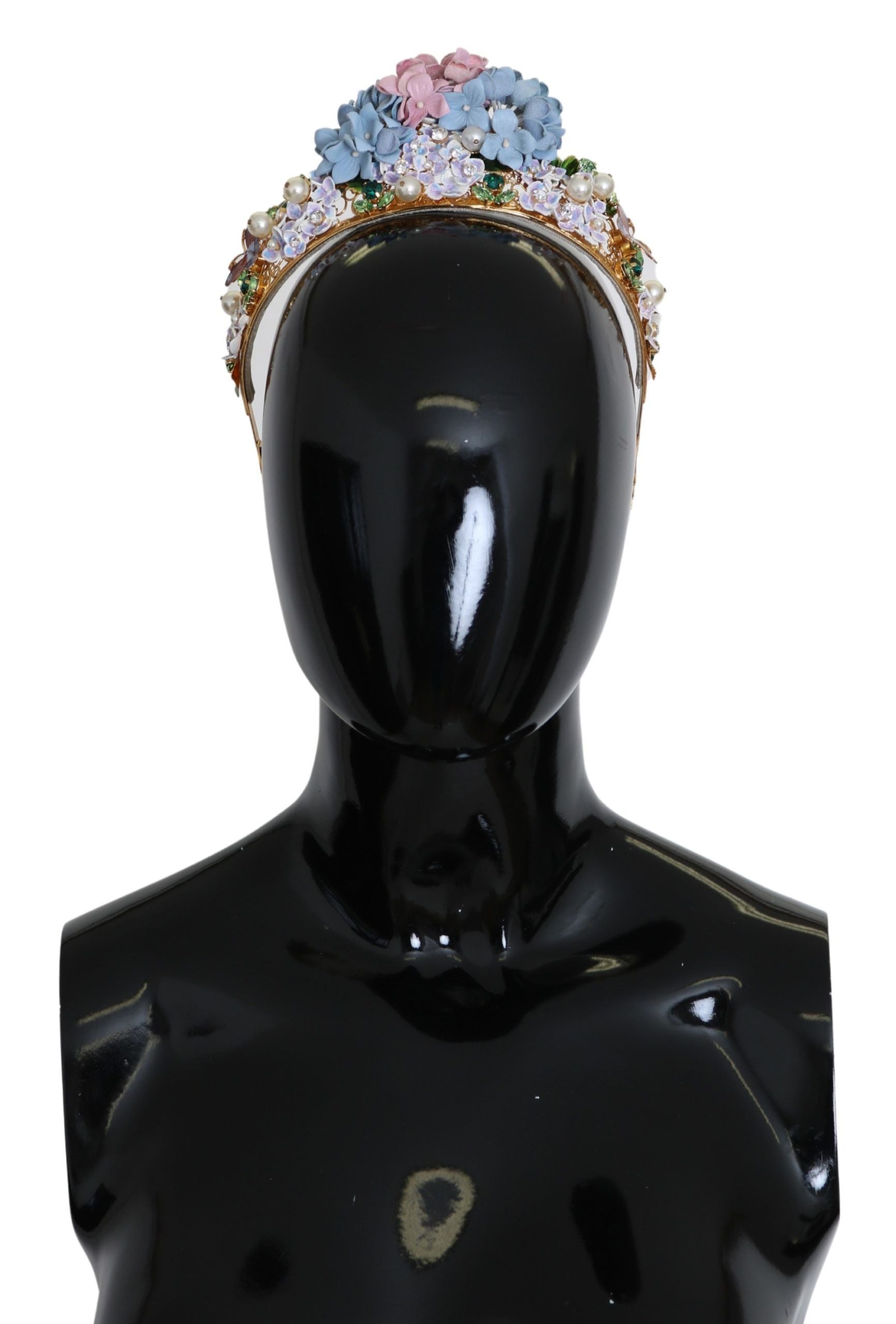 Gold Crystal Purple Hortensia Headband Crown Diadem