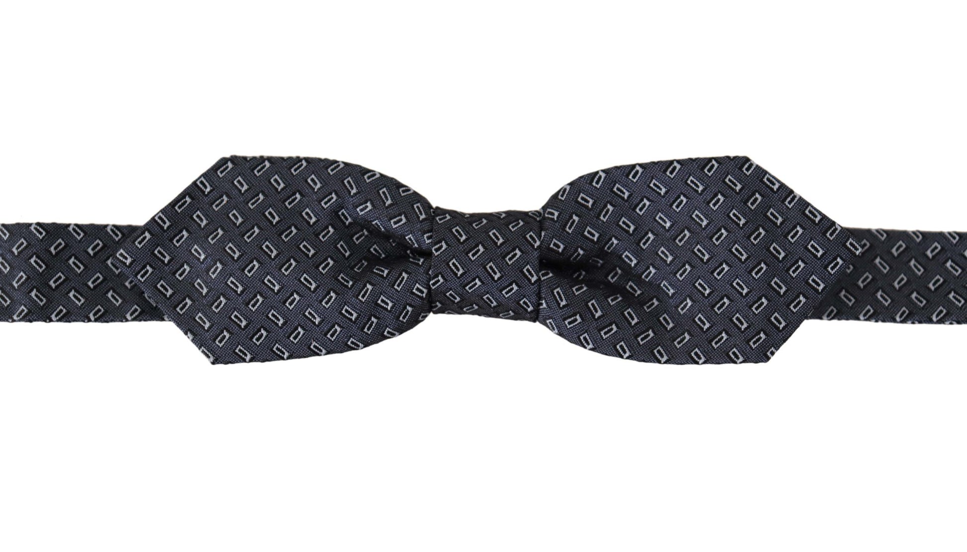 Cravate papillon 100% soie, pois bleus et gris.