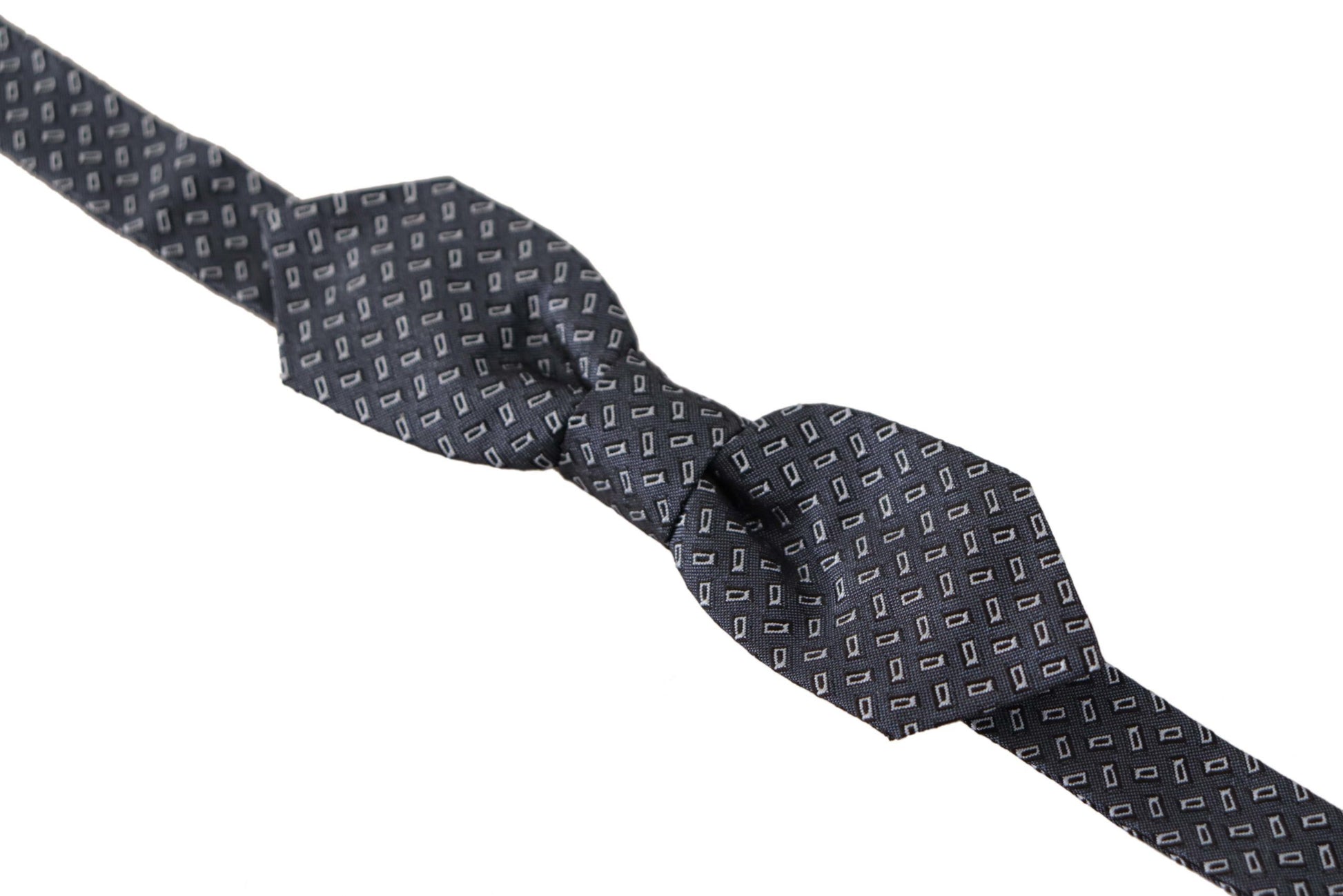 Cravate papillon 100% soie, pois bleus et gris.