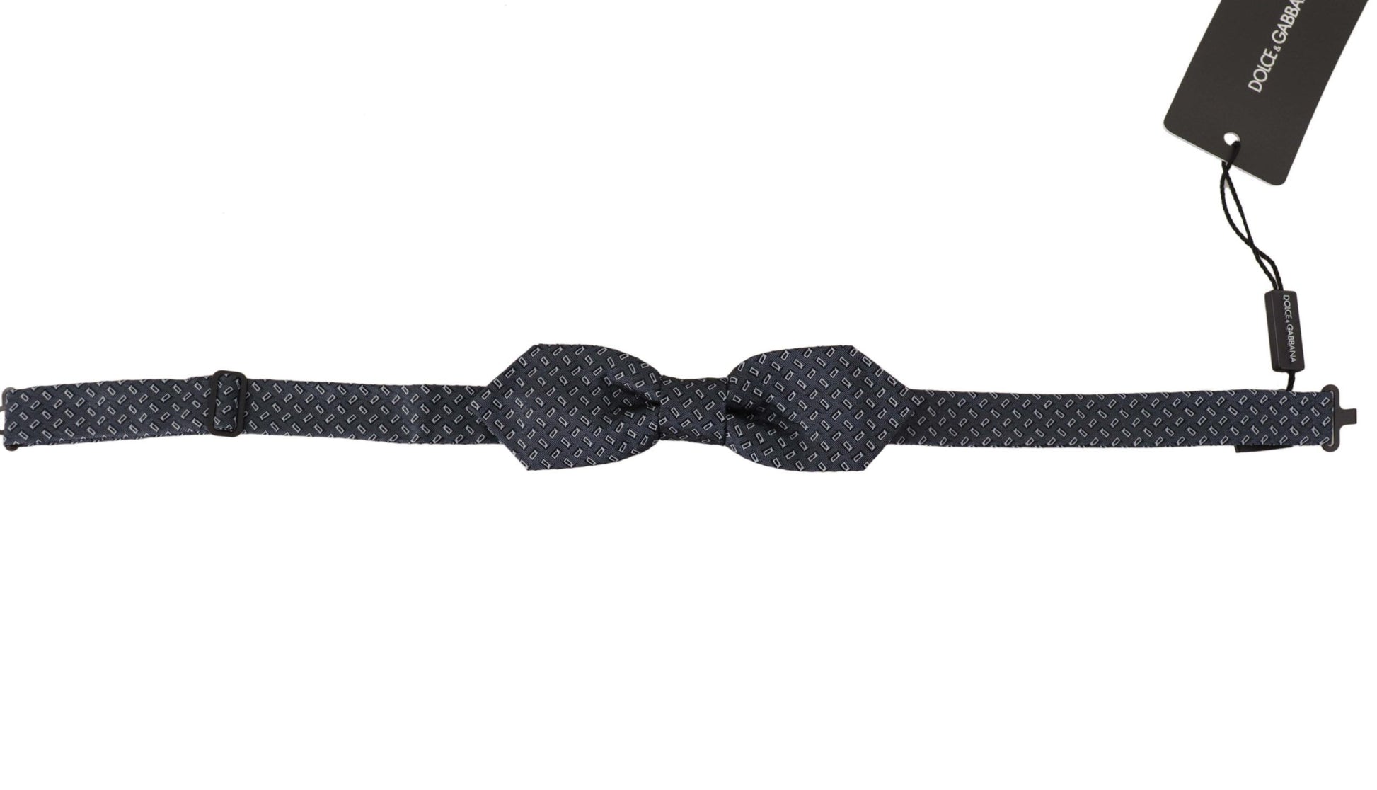 Cravate papillon 100% soie, pois bleus et gris.