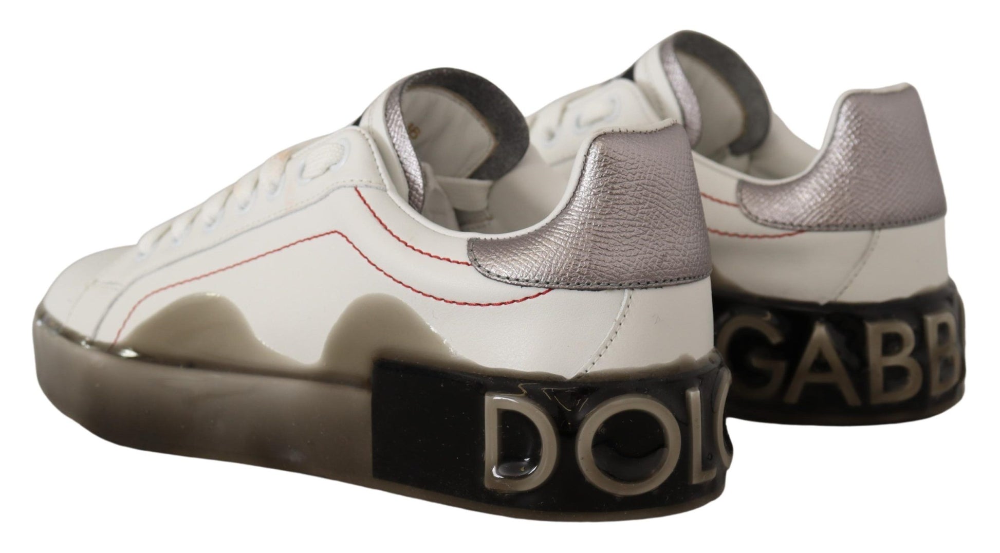 Chaussures en cuir blanc pour femme, baskets Portofino avec logo.