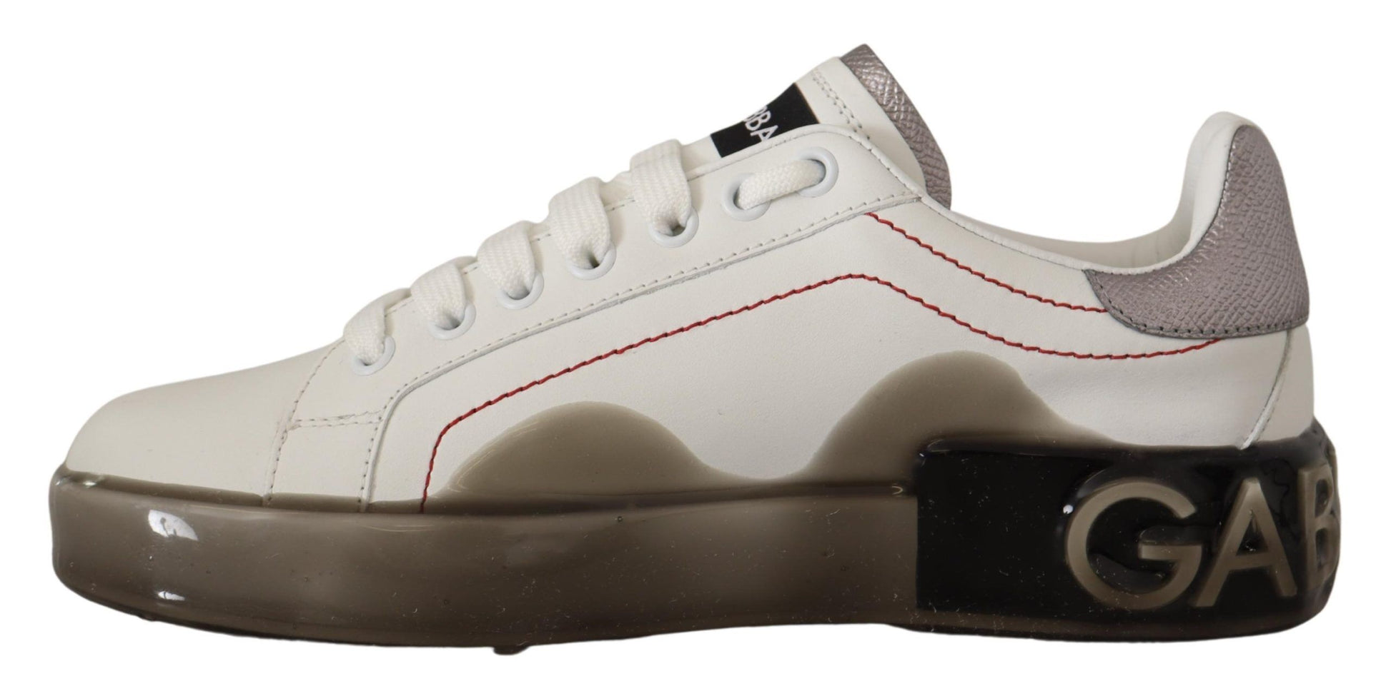 Chaussures en cuir blanc pour femme, baskets Portofino avec logo.