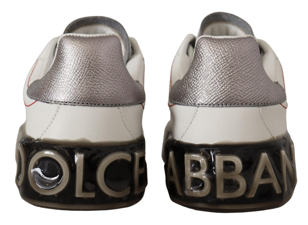 Chaussures en cuir blanc pour femme, baskets Portofino avec logo.