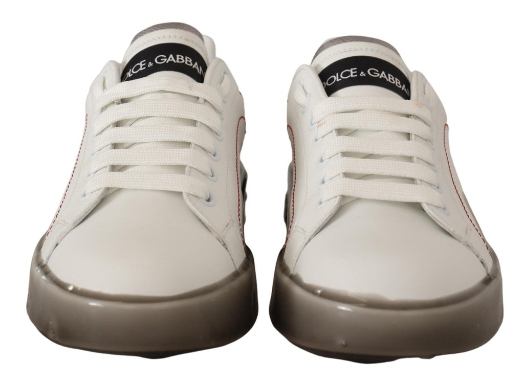 Chaussures en cuir blanc pour femme, baskets Portofino avec logo.