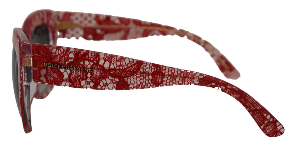 Lunettes de soleil rectangulaires en acétate rouge à dentelle DG4231F