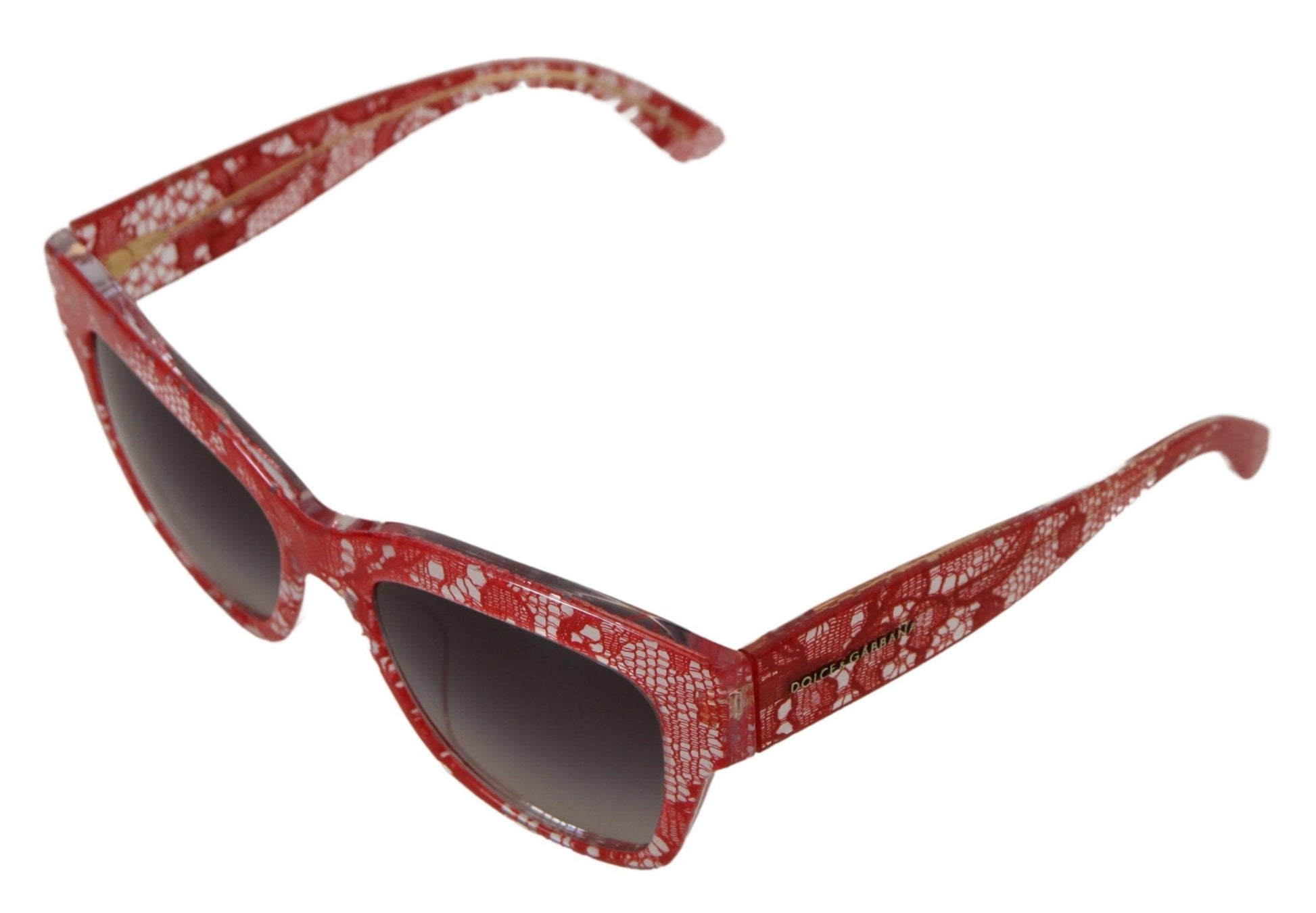 Lunettes de soleil rectangulaires en acétate rouge à dentelle DG4231F