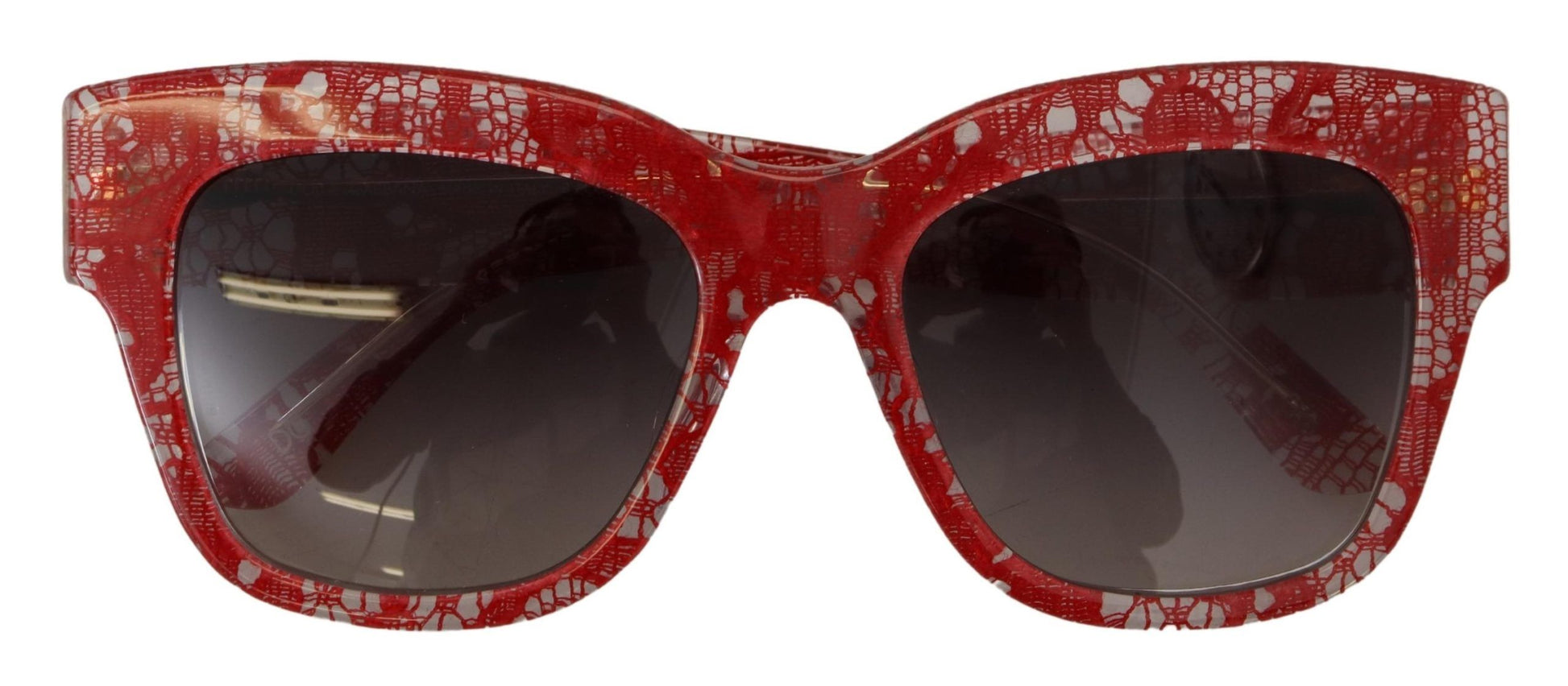 Lunettes de soleil rectangulaires en acétate rouge à dentelle DG4231F