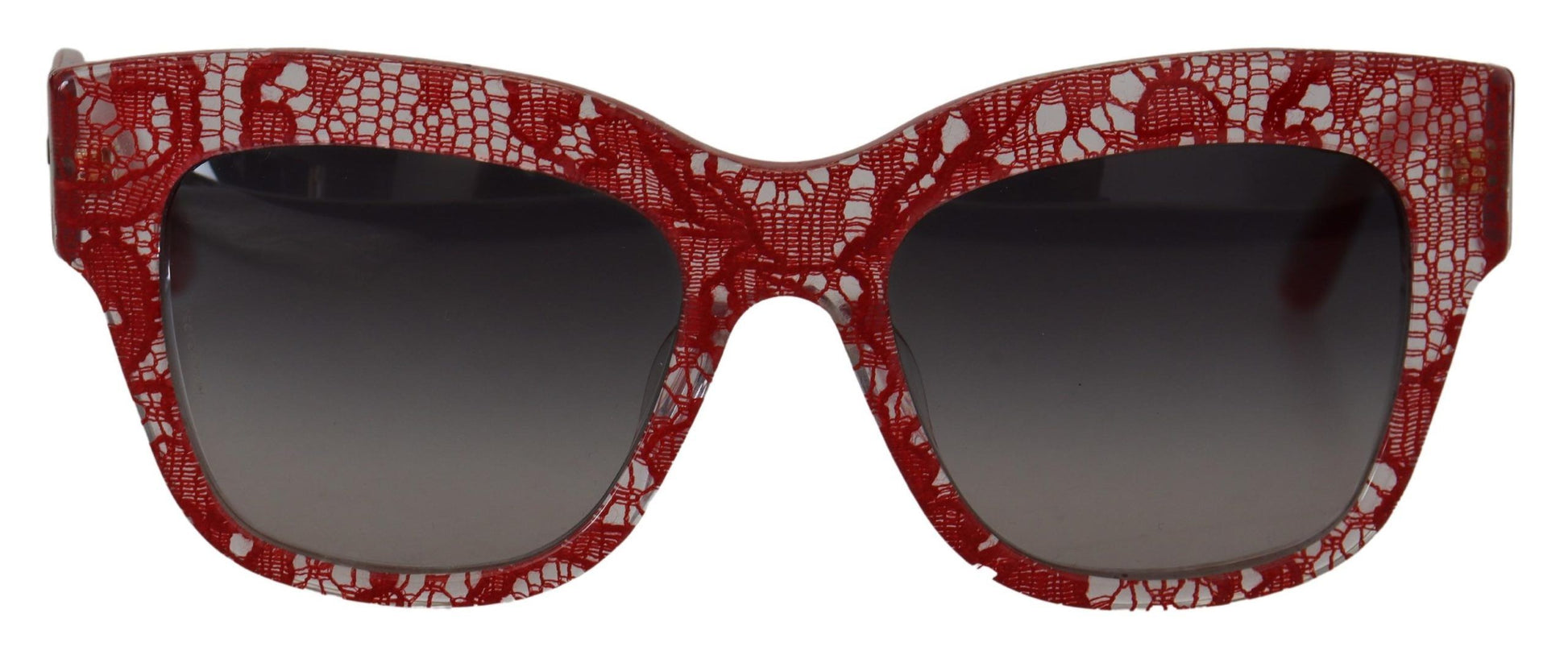 Lunettes de soleil rectangulaires en acétate rouge à dentelle DG4231F