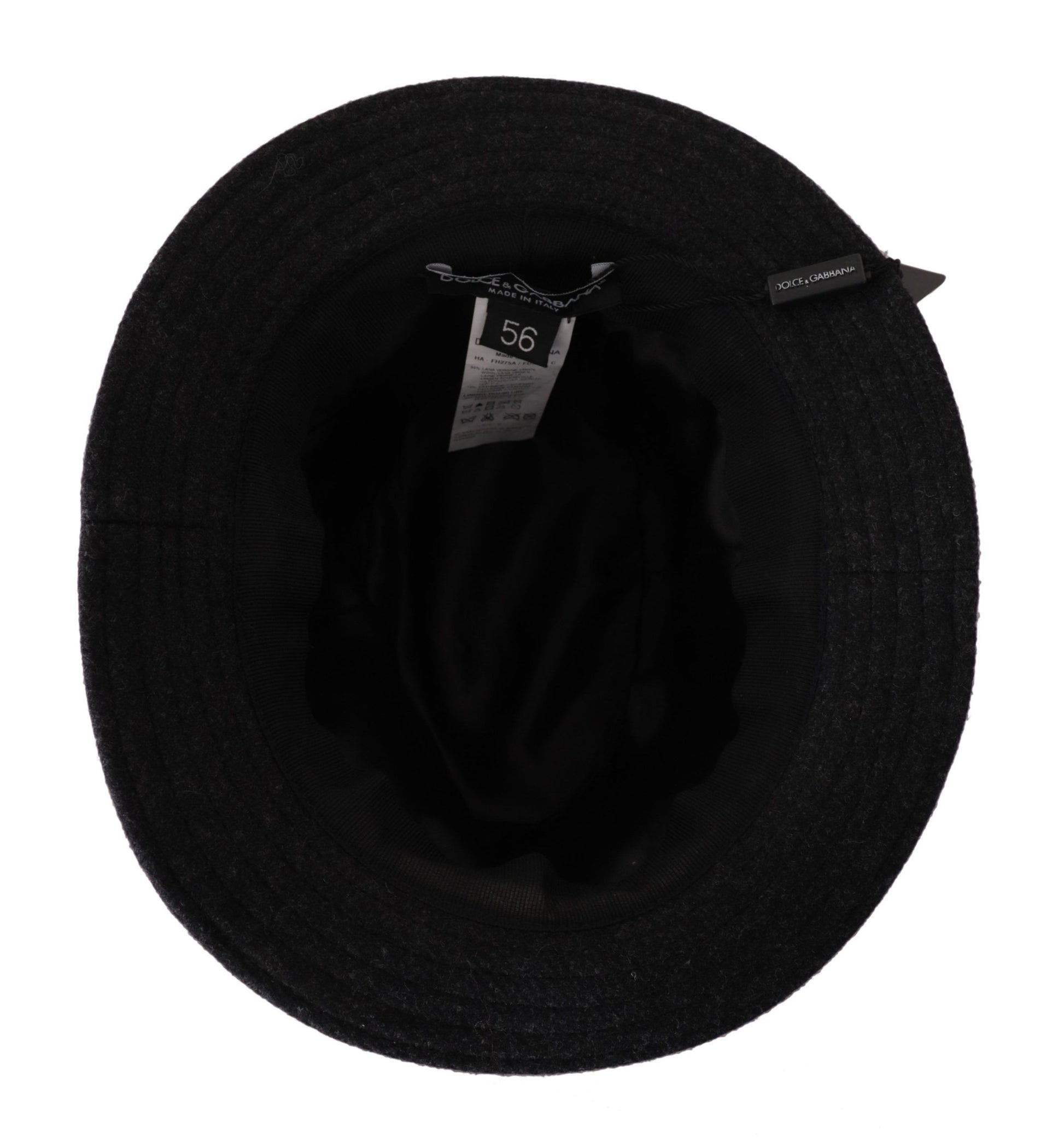Gray Virgin Wool Logo Fedora Trilby Cappello Hat