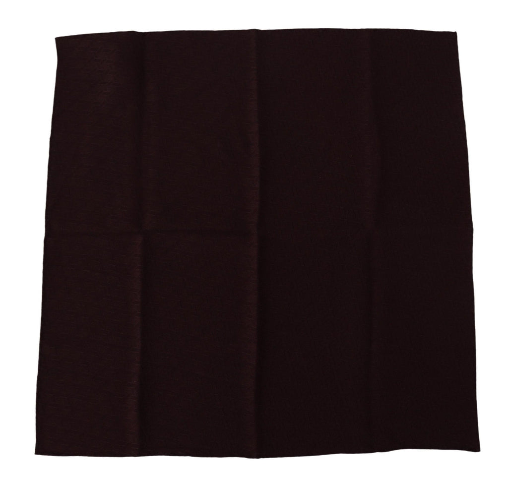 Écharpe carrée en soie mélangée, couleur marron, pour servir de foulard ou de mouchoir.