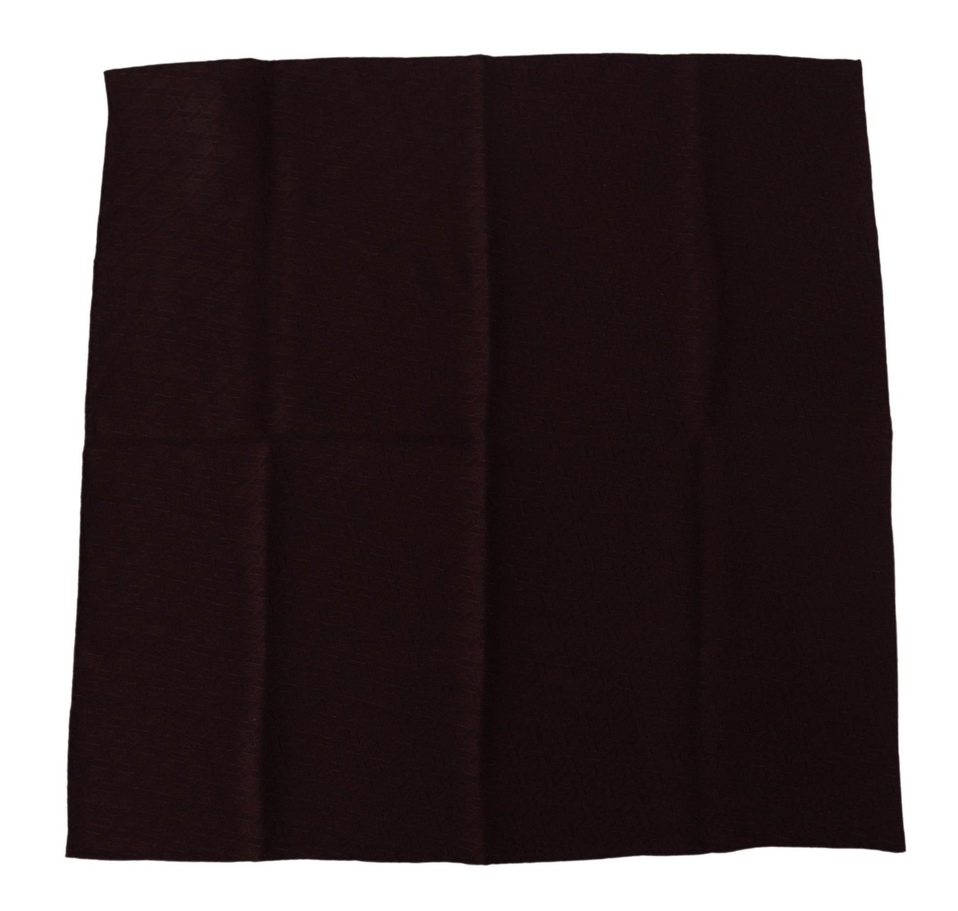 Écharpe carrée en soie mélangée, couleur marron, pour servir de foulard ou de mouchoir.