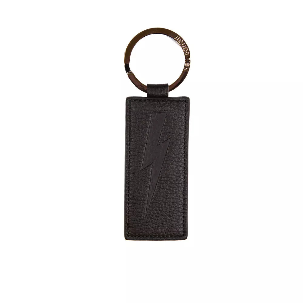 Porte-clés en cuir noir pour homme