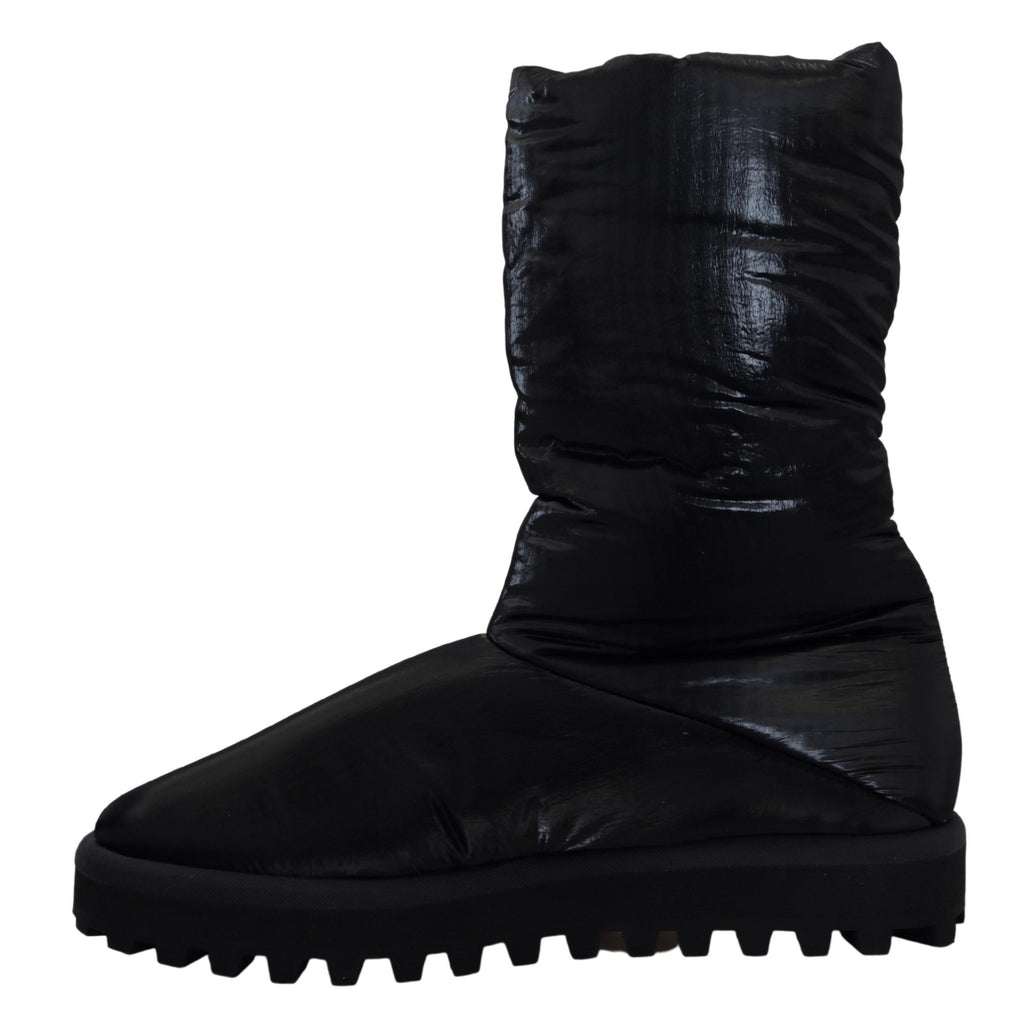 Bottes noires, rembourrées, mi-mollet, chaussures d'hiver