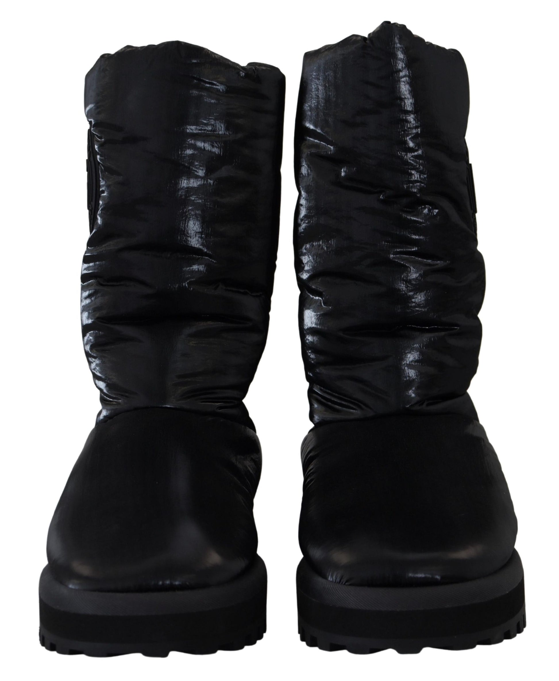 Bottes noires, rembourrées, mi-mollet, chaussures d'hiver
