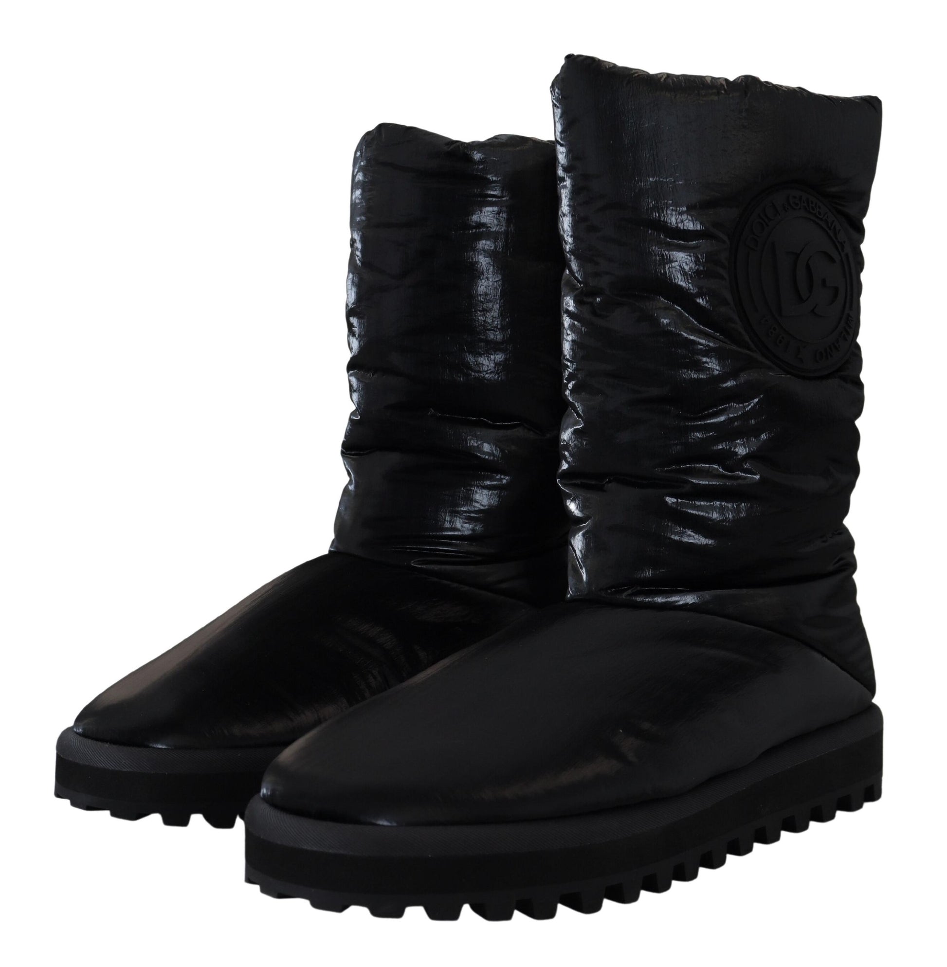 Bottes noires, rembourrées, mi-mollet, chaussures d'hiver