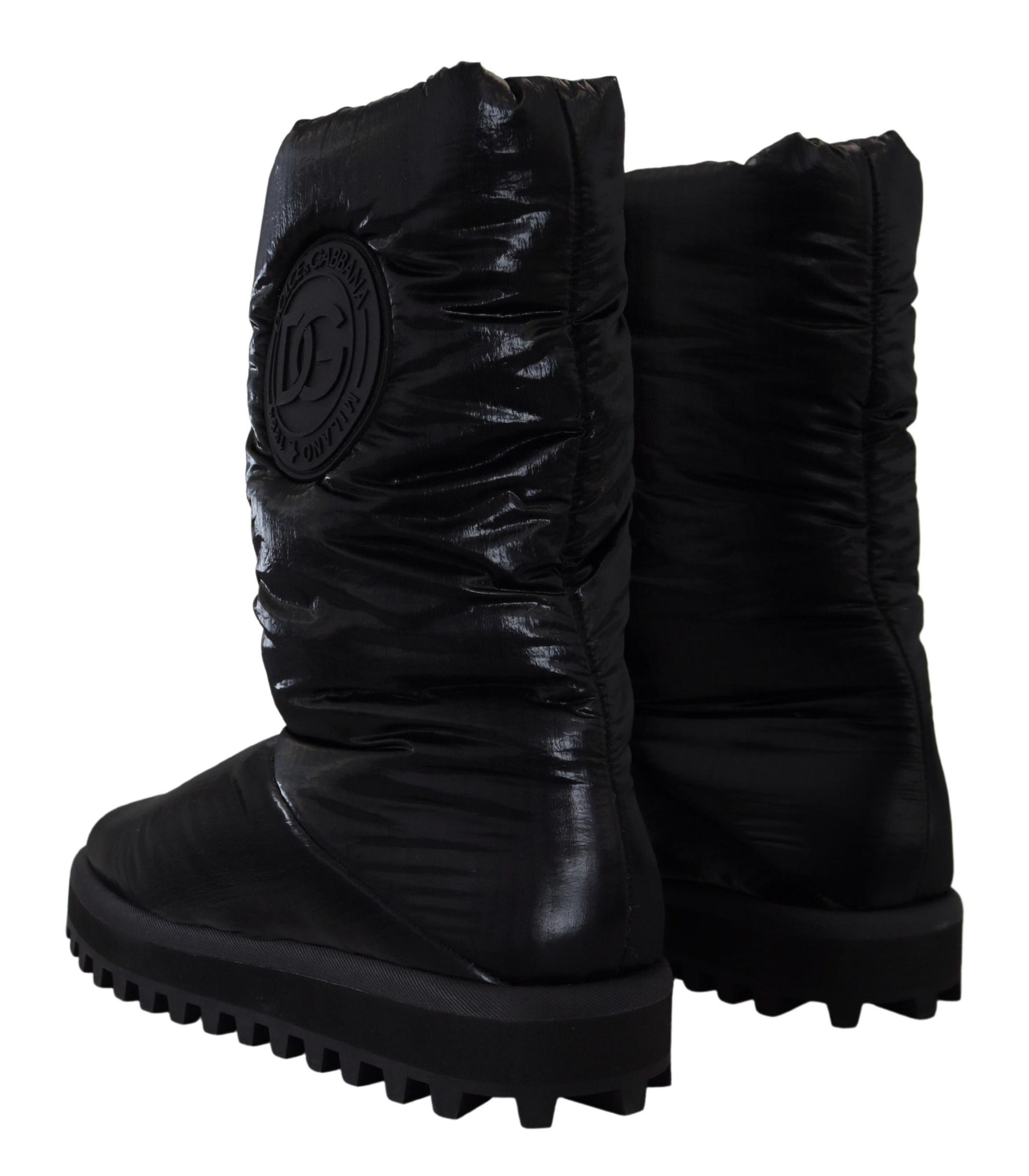 Bottes noires, rembourrées, mi-mollet, chaussures d'hiver