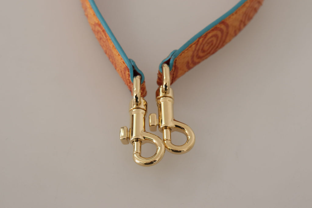 Bandoulière de sac à main en cuir orange à motif tourbillonnant