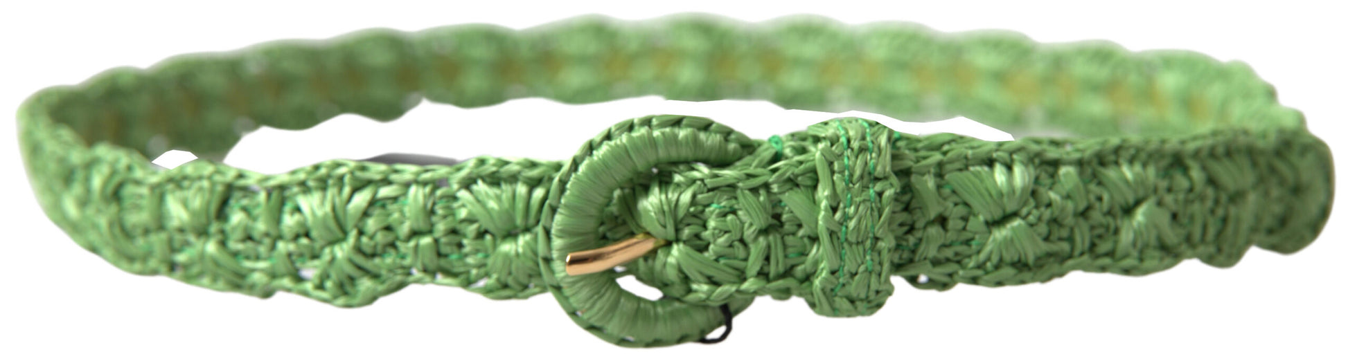 Ceinture fine en viscose tissée verte