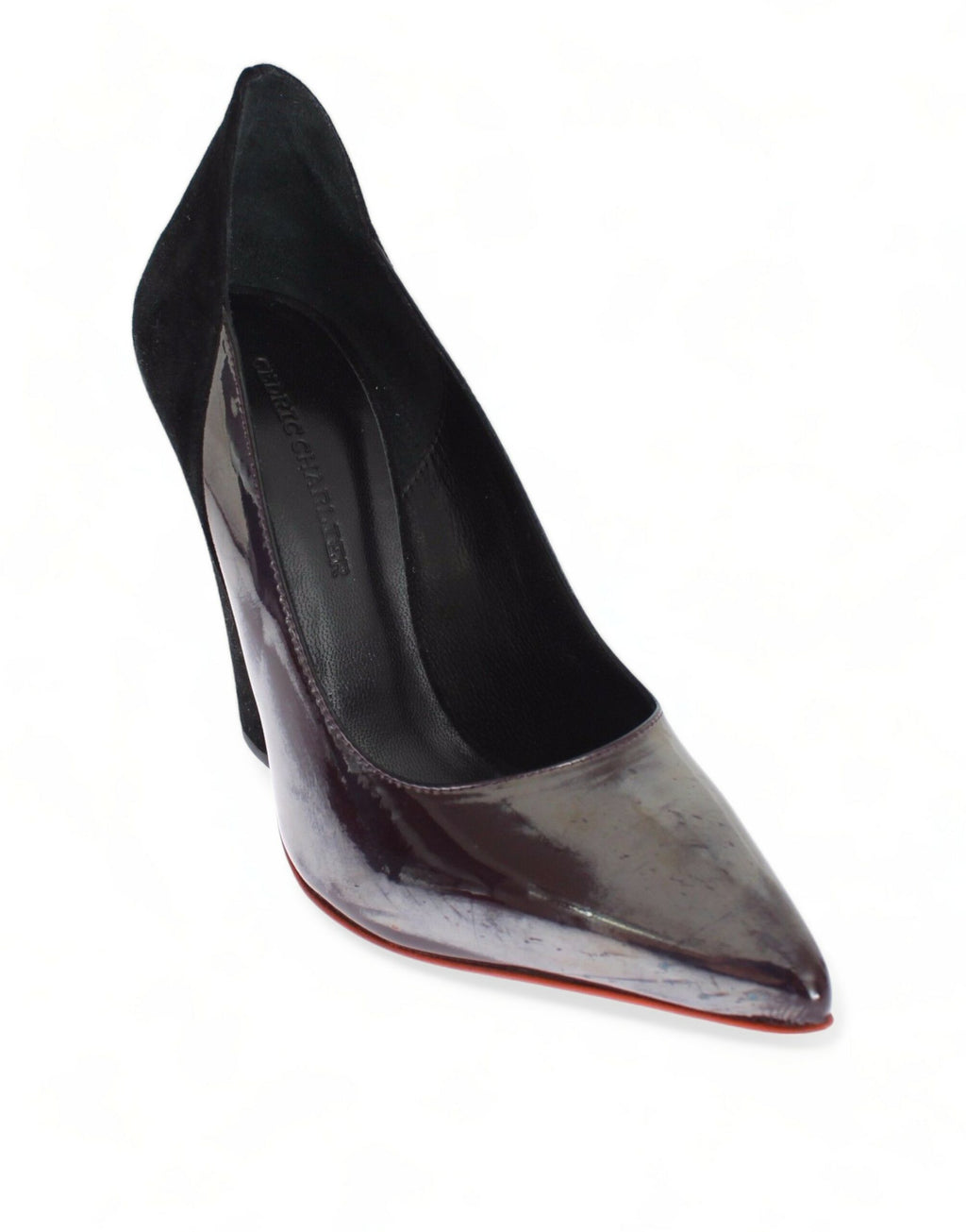 Escarpins en cuir et daim gris et noir