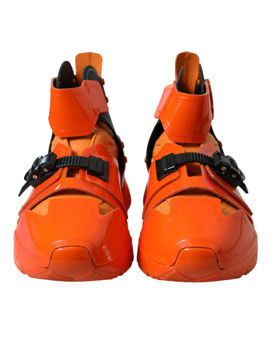 Sneakers montantes à plateforme orange à panneaux multiples