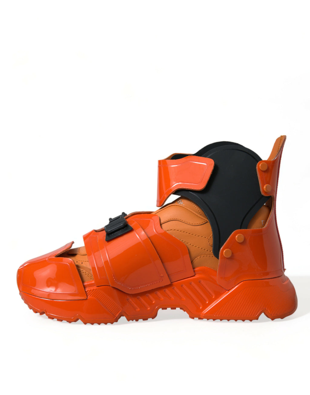 Sneakers montantes à plateforme orange à panneaux multiples