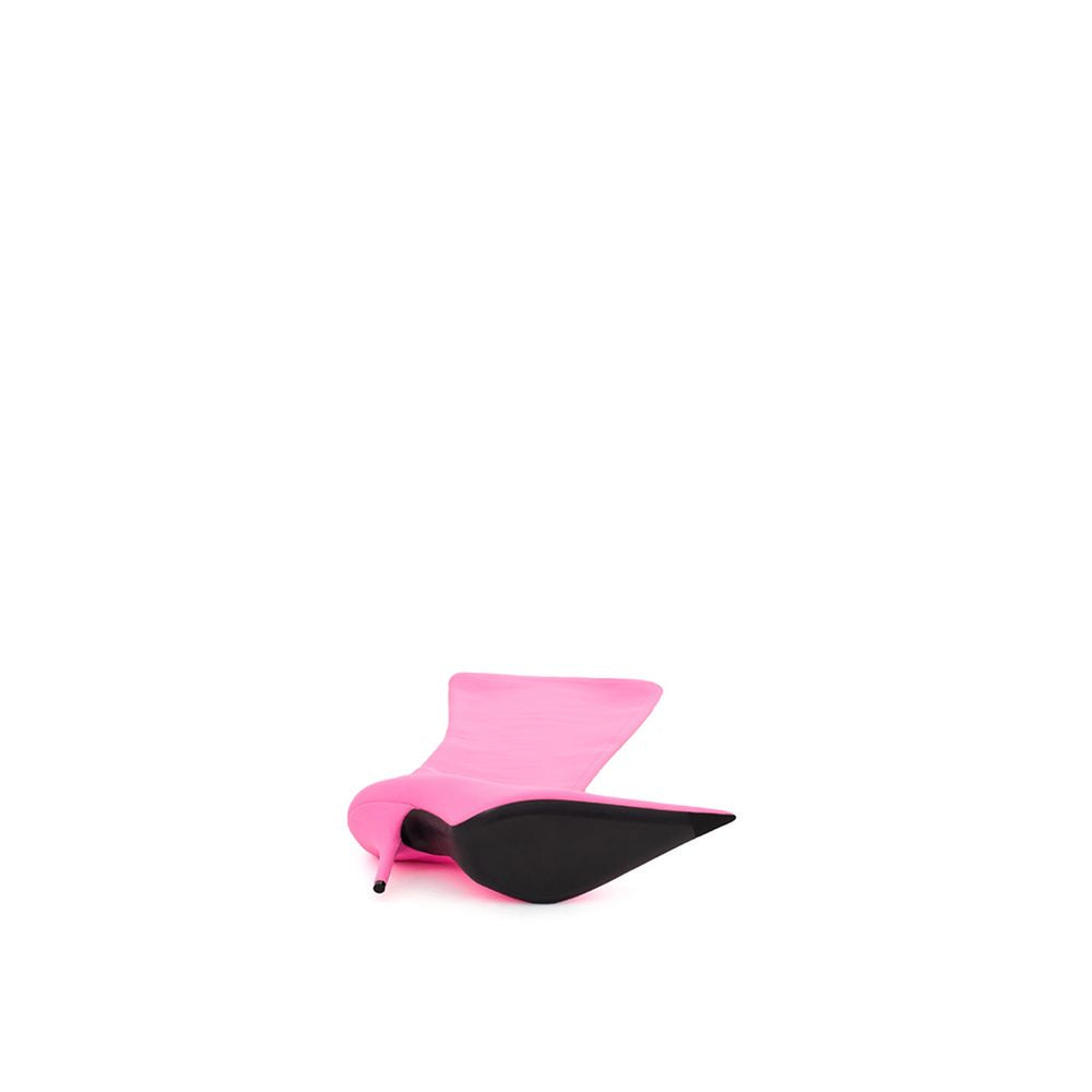 Bottes élégantes en polyester rose, hauteur cheville