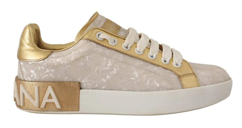 Sneakers blanches Portofino en nacre, chaussures décontractées