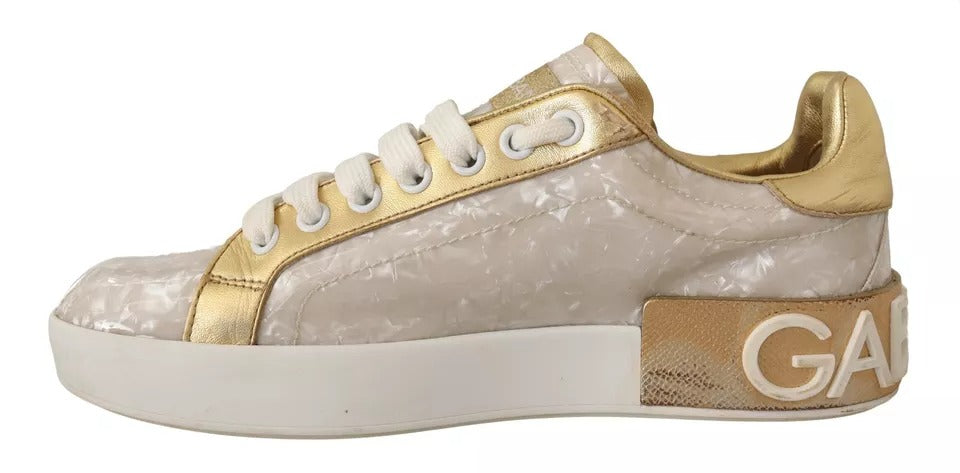 Sneakers blanches Portofino en nacre, chaussures décontractées